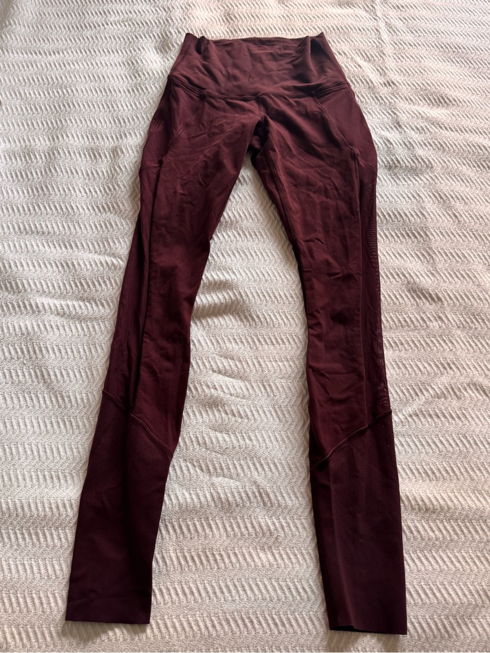 Lululemon Train Times Pant 25" *Mesh Deep Rouge Maroon Burgundy Size 4